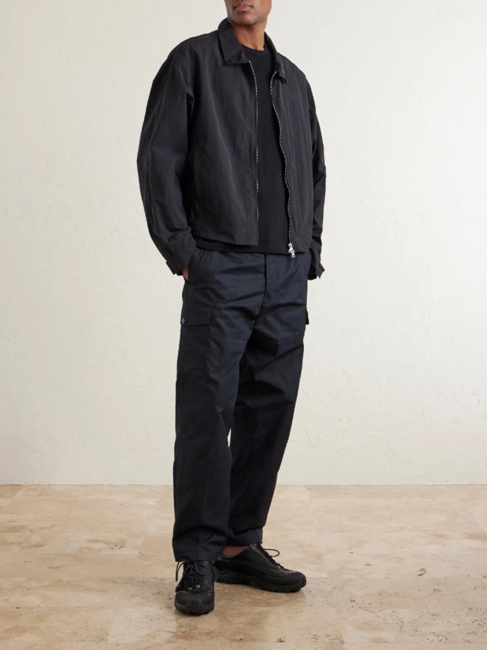 Stone Island Ghost RE-T Straight-Leg CottonCanvas Cargo Pants Navy Mens 32